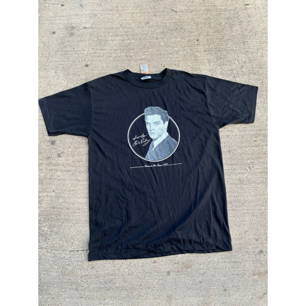 Men's Vintage Elvis T-Shirt XL Black